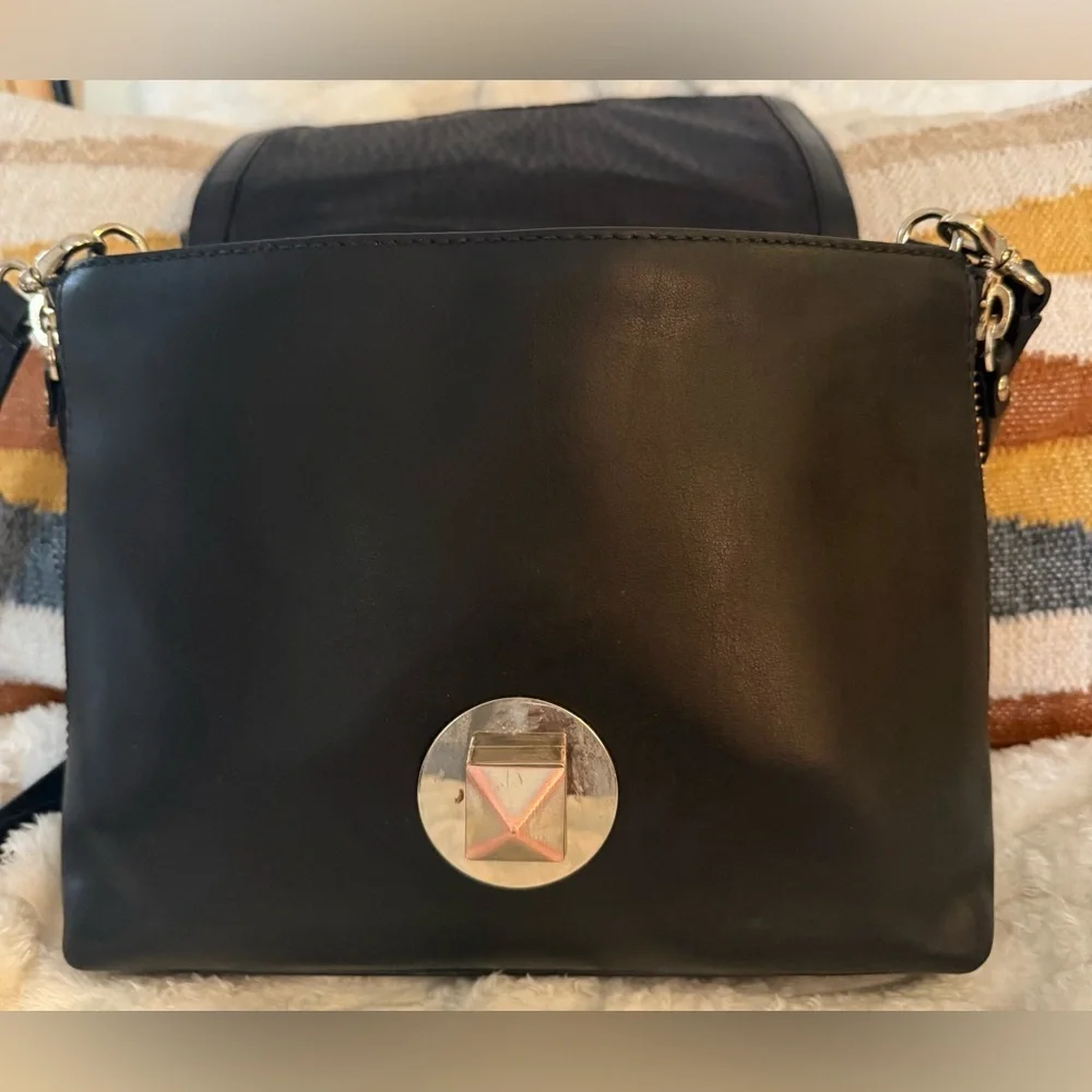 Kate Spade Varick Street Abbie Satchel Black Croc Embossed Leather Bag